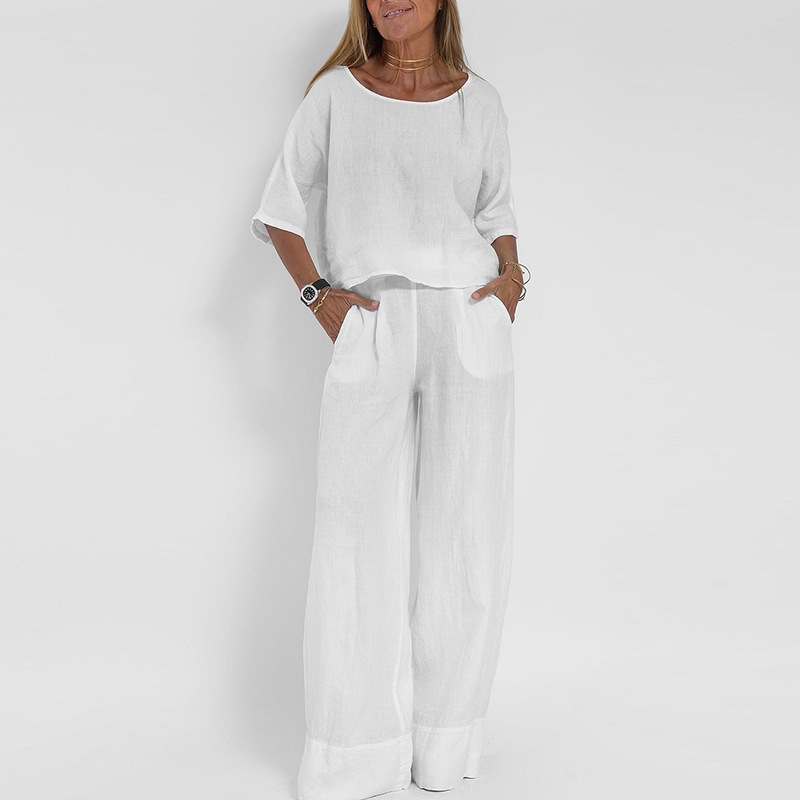 Linen Pant Wide - Linen Suits for Women 2 Pieces