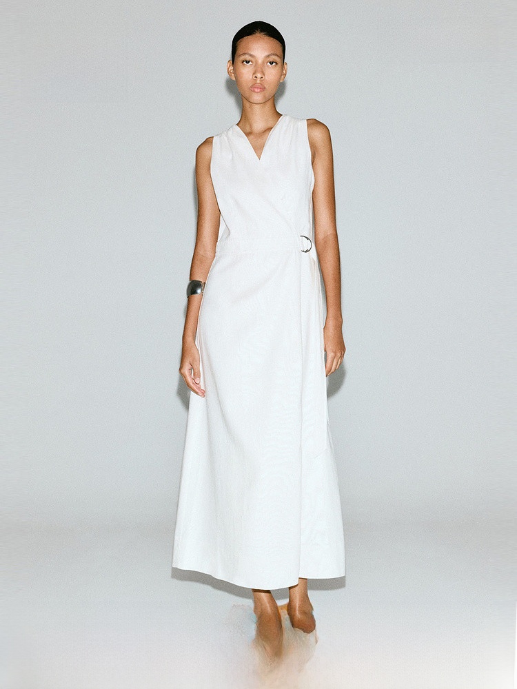 Linen Dress Wrap - H&M Women's Dress Summer Linen Blend