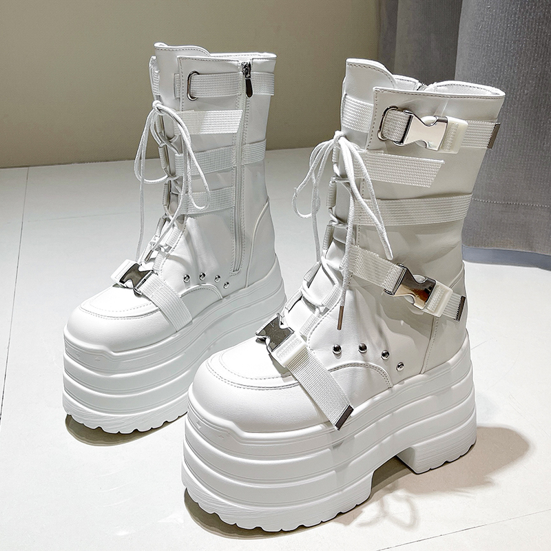 Wedge Espadrille Women - 13.5CM,17CM Women Punk Boots Autumn Platform