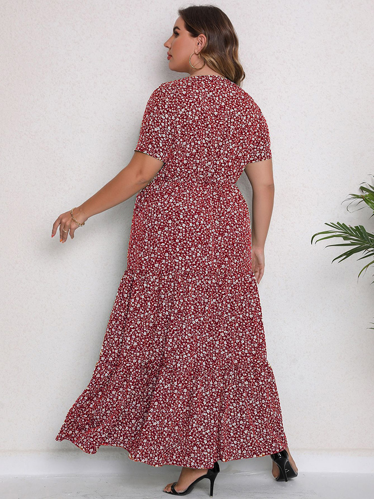 GIBSIE Plus Size O-Neck Ditsy  – обзор и цена Romper Floral Print