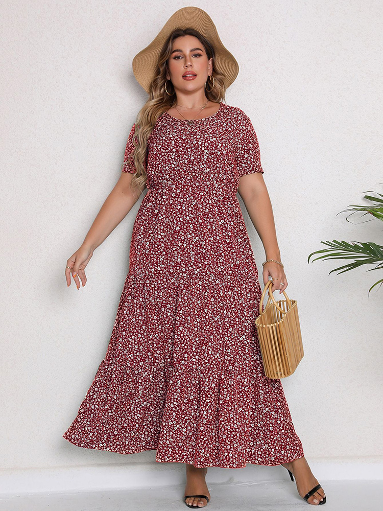GIBSIE Plus Size O-Neck Ditsy  – обзор и цена Romper Floral Print