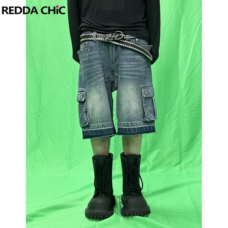 REDDACHIC Men Big Pockets Whis – обзор и цена Shorts Denim Frayed