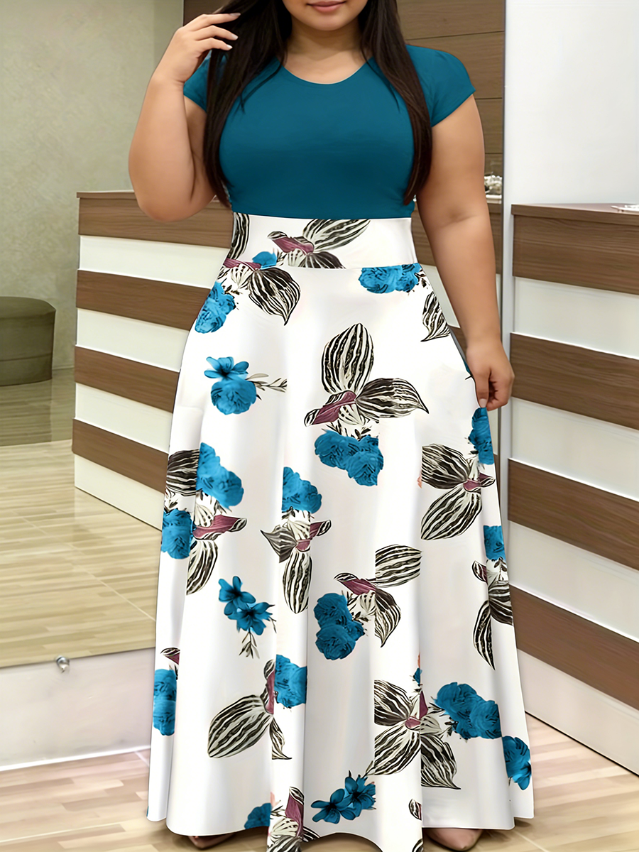 Plus Size Women's Dress Crew N – обзор и цена Romper Floral Print