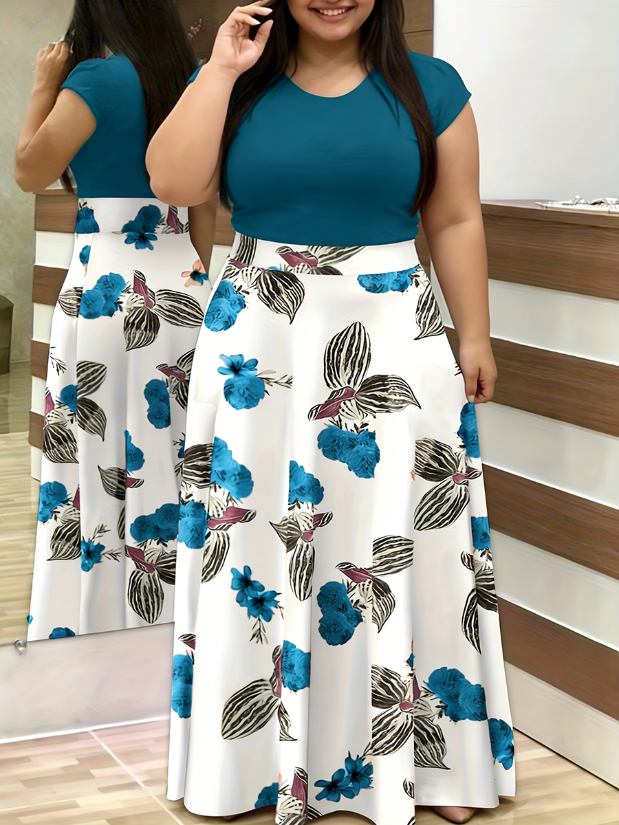 Plus Size Women's Dress Crew N – обзор и цена Romper Floral Print