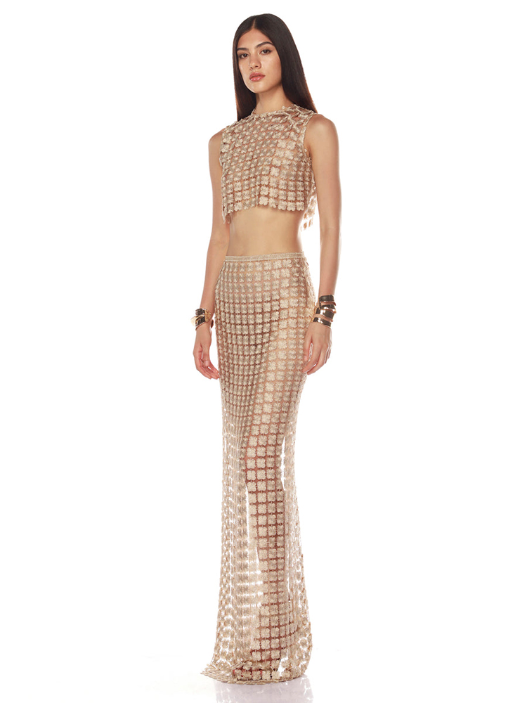 VC Stylish Beige Sleeveless Cr – обзор и цена Crop Top Crochet
