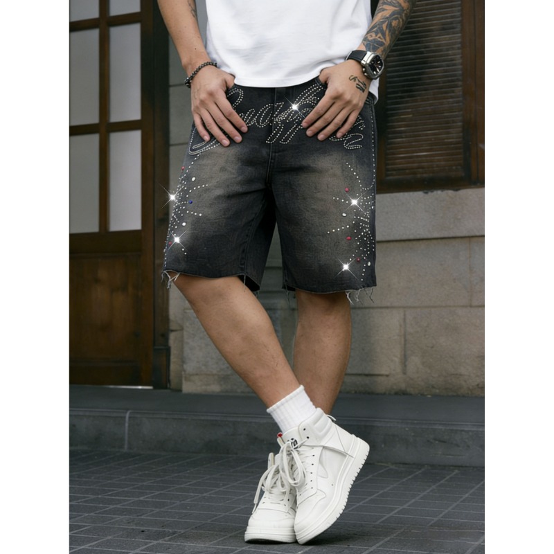 American Streetwear Men's Non- – обзор и цена Shorts Denim Frayed