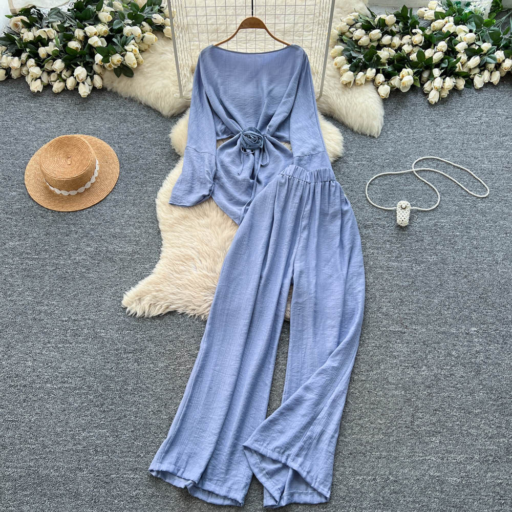 Two Pieces Women Pant Sets Sol – обзор и цена Linen Pant Wide