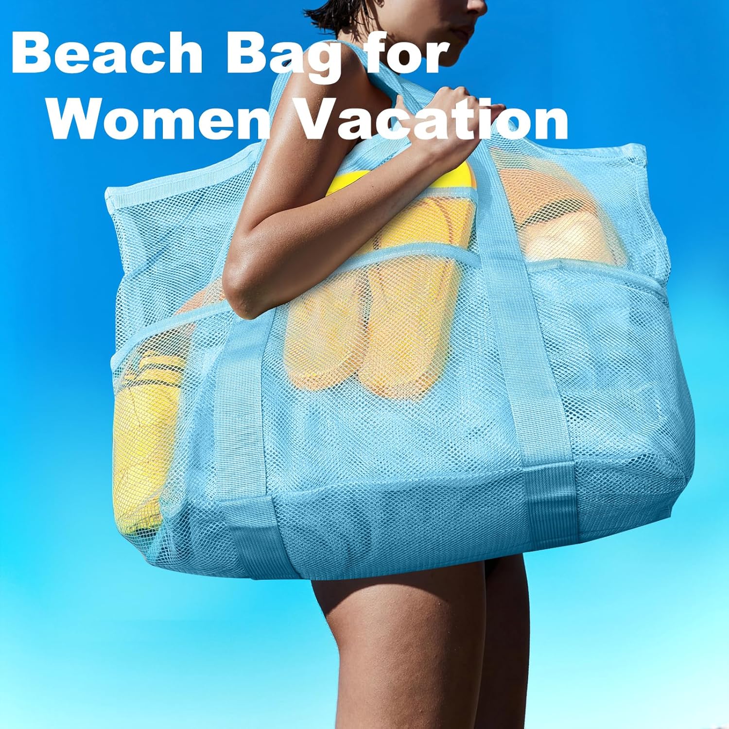 Mesh Beach Bag, Large Tote wit – обзор и цена Tote Bag Beach