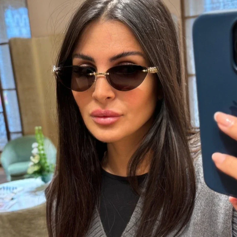 New Cat Eye Rivet Rimless Sung – обзор и цена Sunglasses Cat Eye