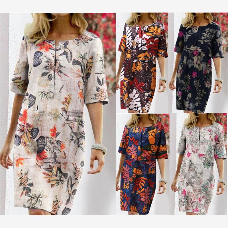 Summer Cotton Linen Printed Wo – обзор и цена Linen Dress Wrap
