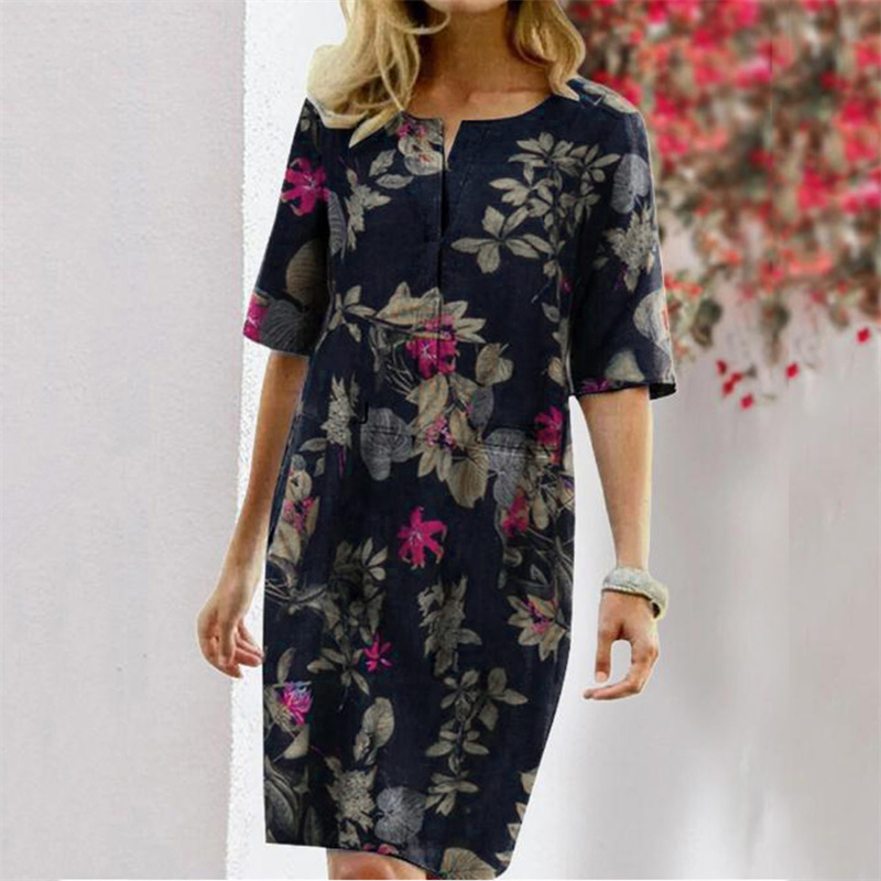 Summer Cotton Linen Printed Wo – обзор и цена Linen Dress Wrap
