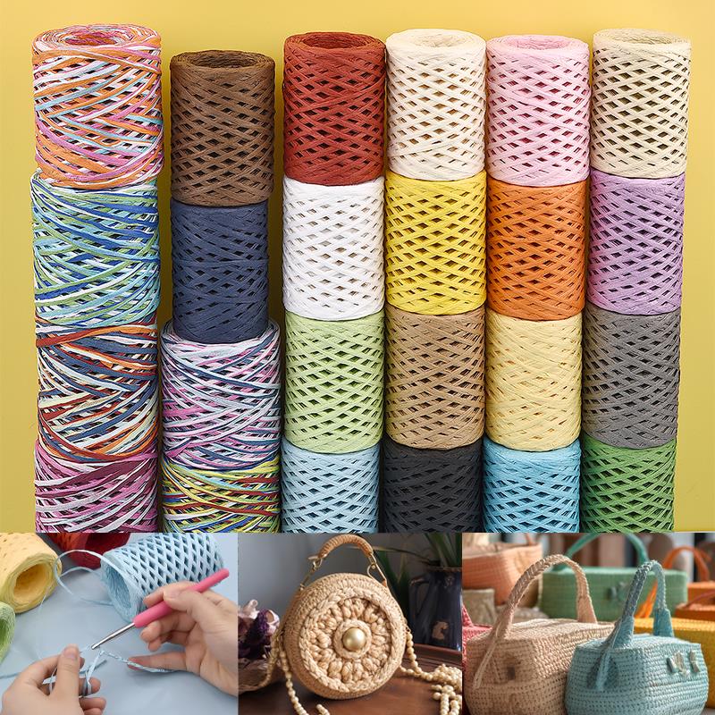 100M Natural Raffia Straw Yarn – обзор и цена Crochet Bag Raffia