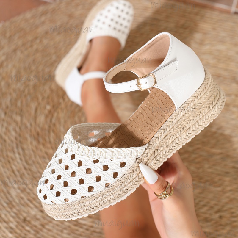 Boho Women's Hollow Out Woven  – обзор и цена Wedge Espadrille Women
