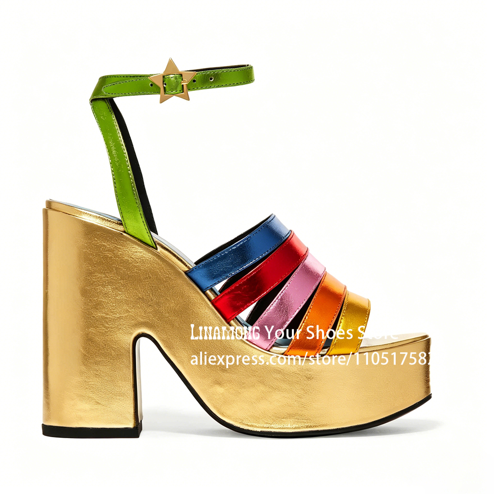 Multicolor Strappy Chunky Heel – обзор и цена Sandal Strappy Heeled