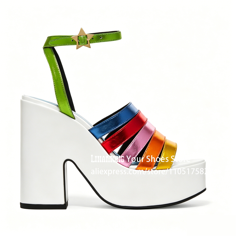 Multicolor Strappy Chunky Heel – обзор и цена Sandal Strappy Heeled