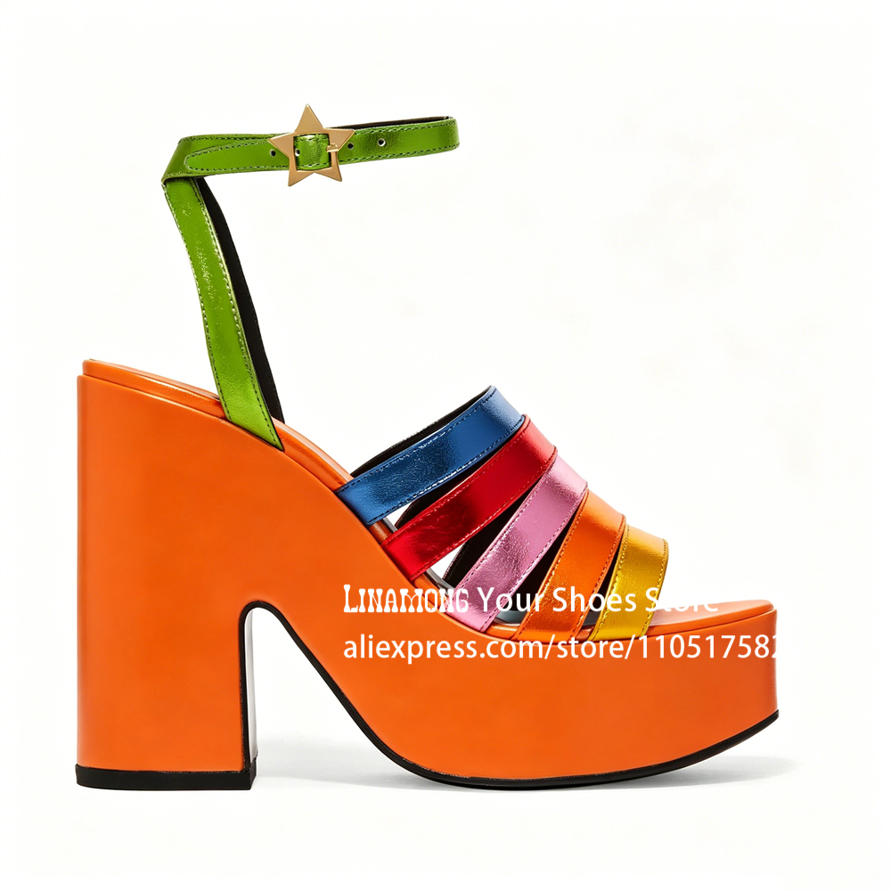 Multicolor Strappy Chunky Heel – обзор и цена Sandal Strappy Heeled