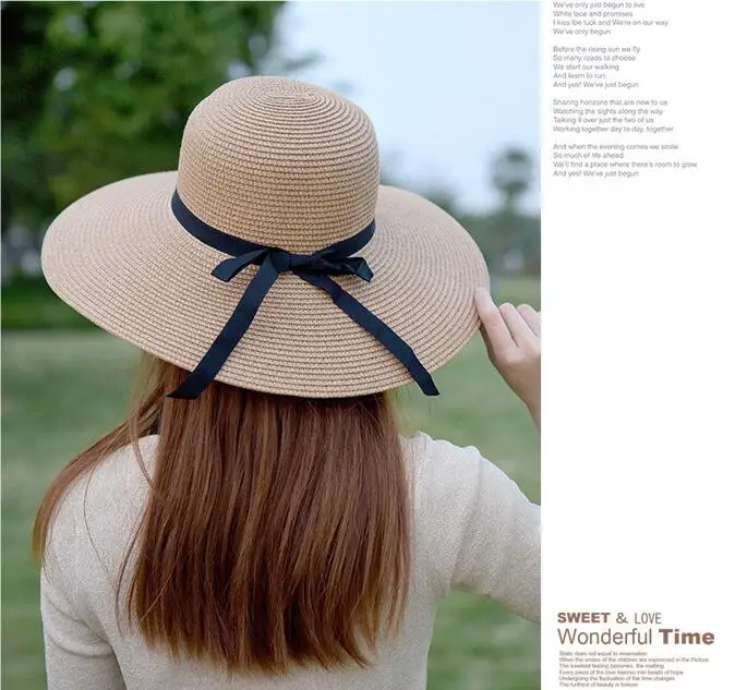 Wide Brim Bowknot Ribbon Straw – обзор и цена Hat Floppy Wide