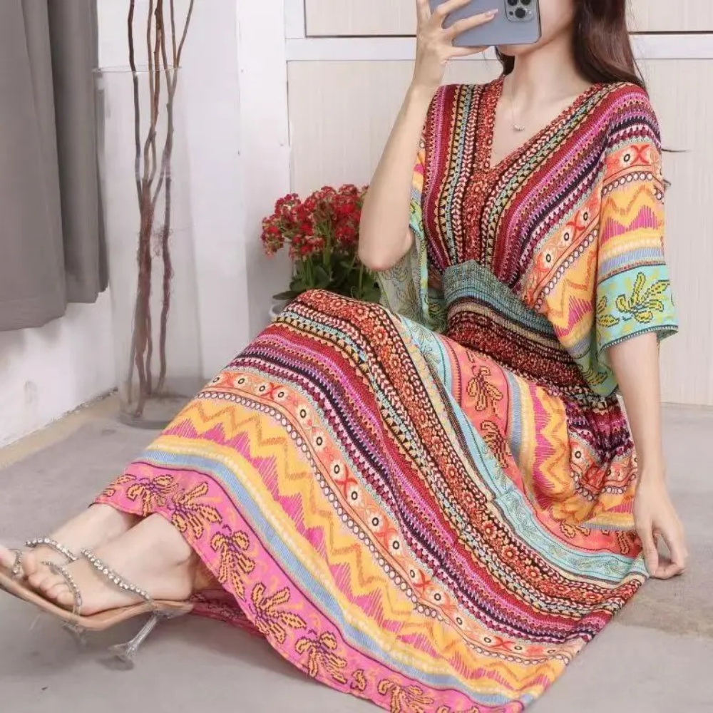 Colorful Casual Holiday Dress  – обзор и цена Midi Skirt Floral
