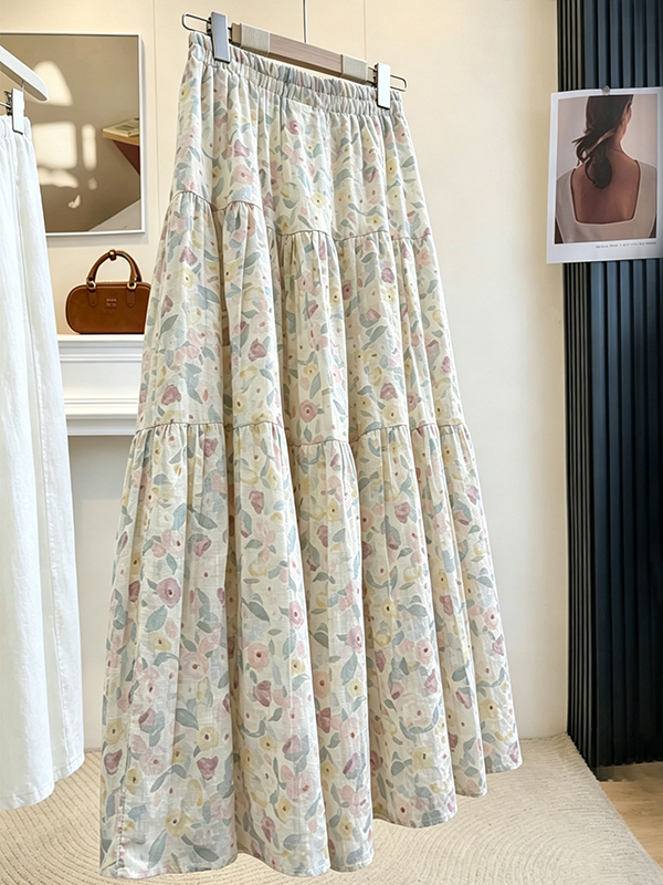 Summer Floral Print A-Line Mid – обзор и цена Midi Skirt Floral