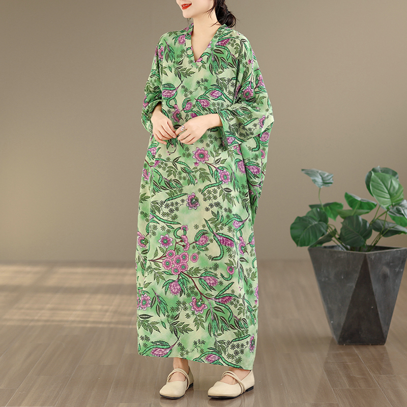 Large Size Floral Print Vacati – обзор и цена Linen Dress Wrap