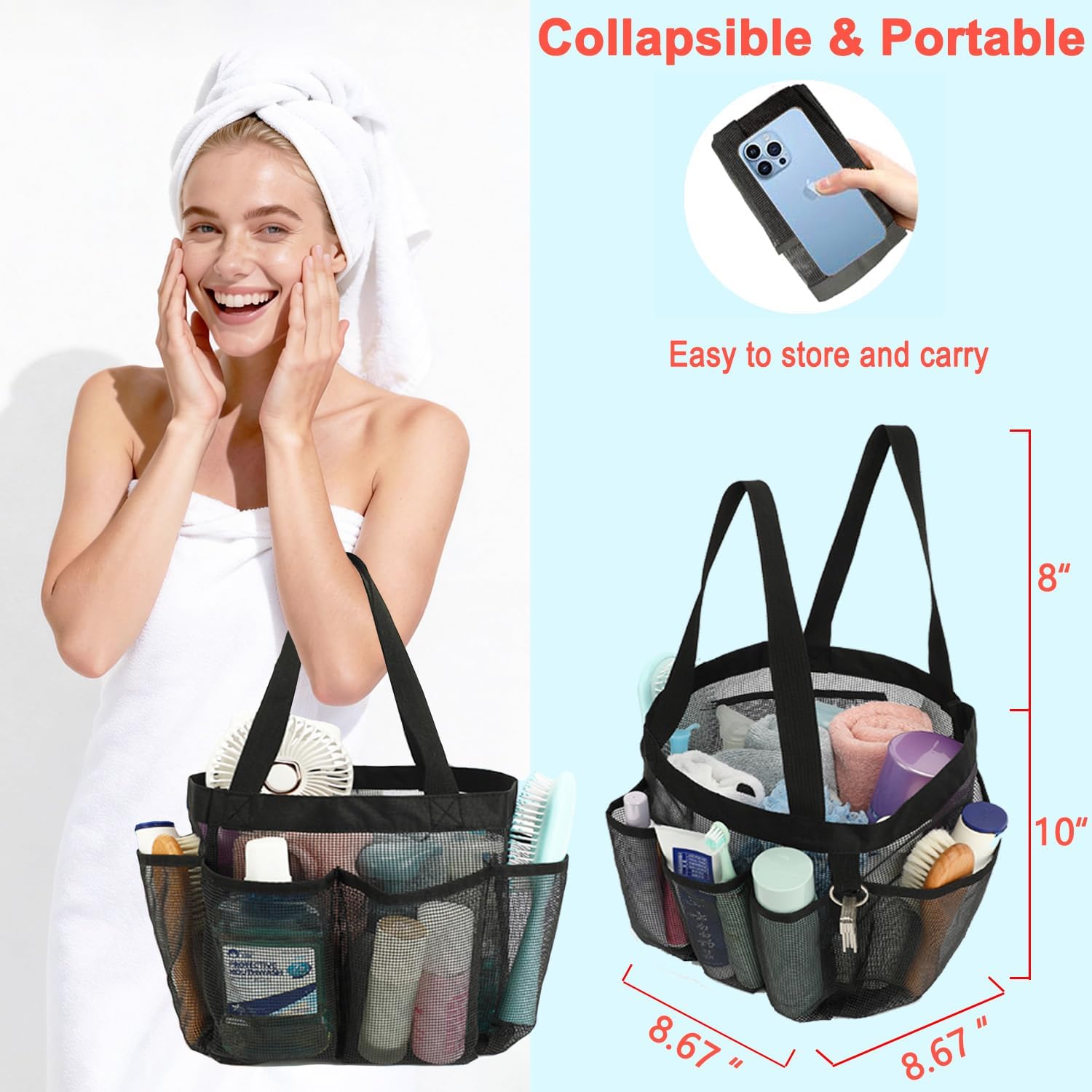 Portable Mesh Shower Caddy wit – обзор и цена Tote Bag Beach