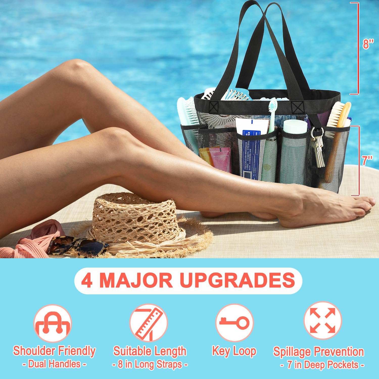 Portable Mesh Shower Caddy wit – обзор и цена Tote Bag Beach