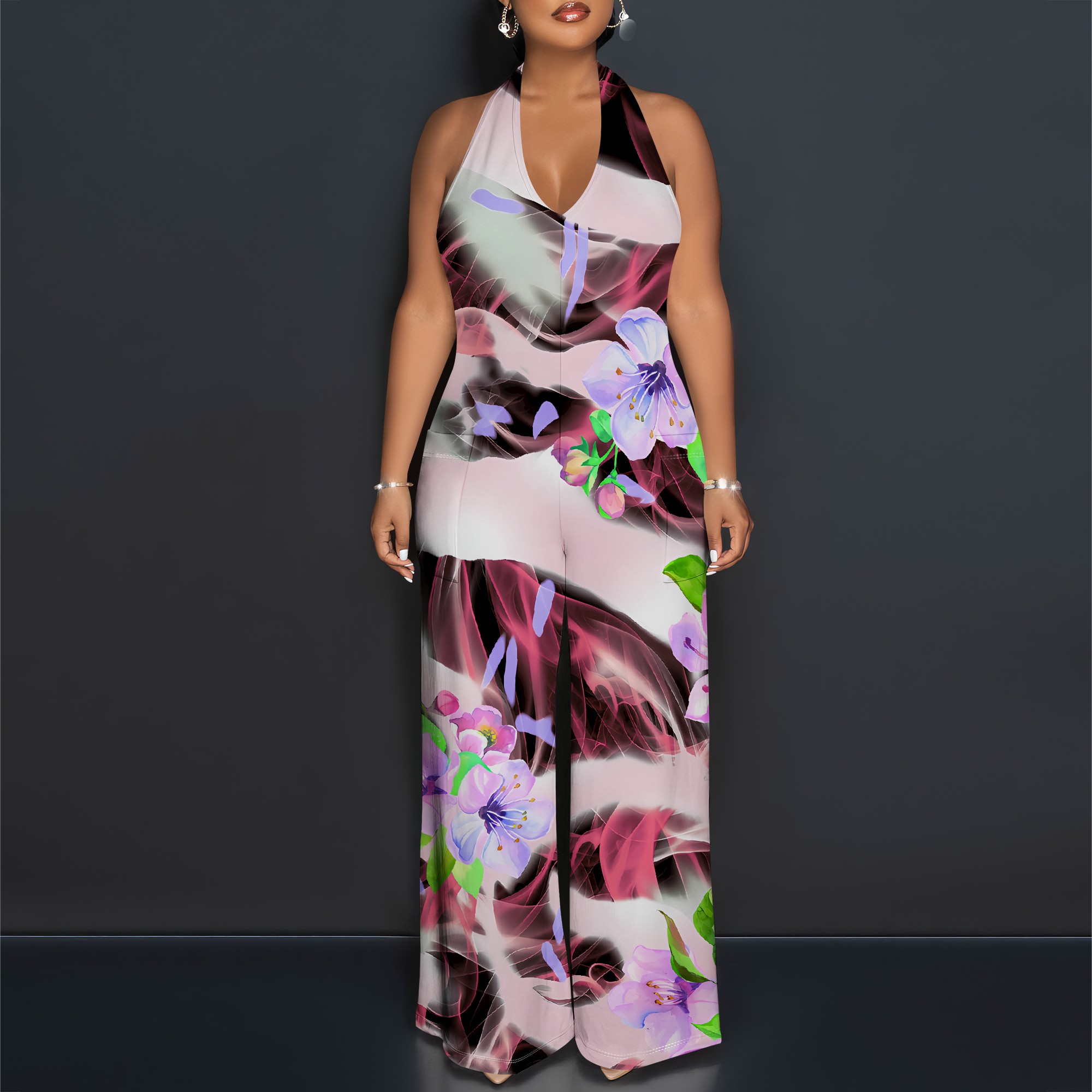 Floral Print Halter Jumpsuit - – обзор и цена Romper Floral Print