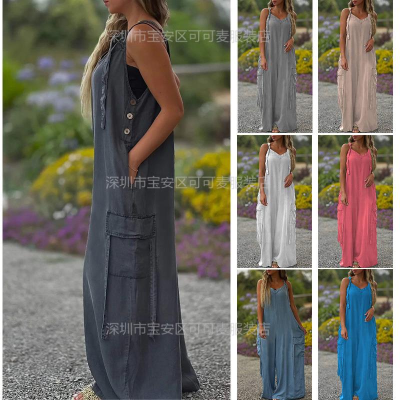Loose Summer Jumpsuit Casual L – обзор и цена Jumpsuit Linen Relaxed