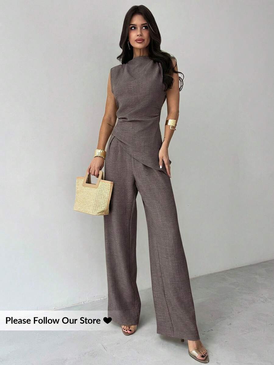 Sleeveless Asymmetric Ruched W – обзор и цена Linen Pant Wide