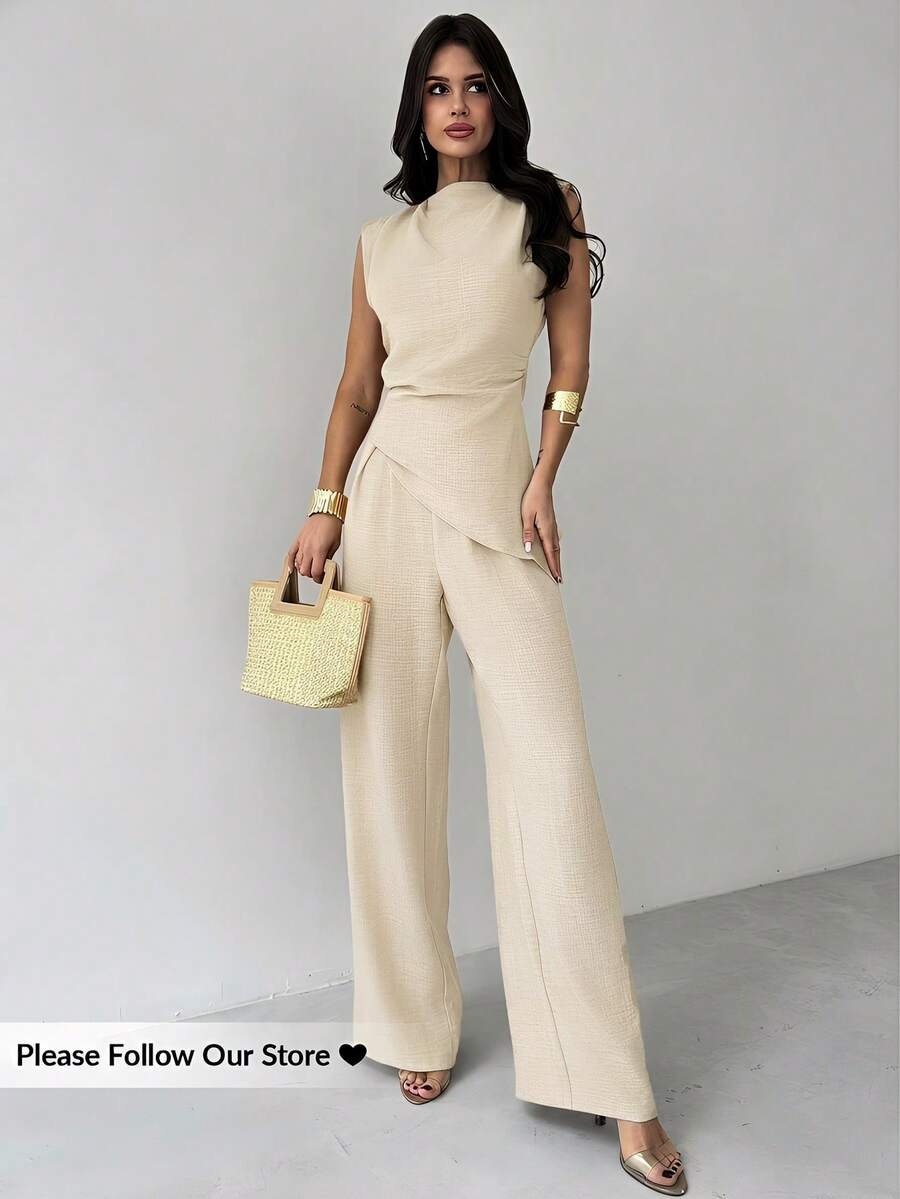 Sleeveless Asymmetric Ruched W – обзор и цена Linen Pant Wide