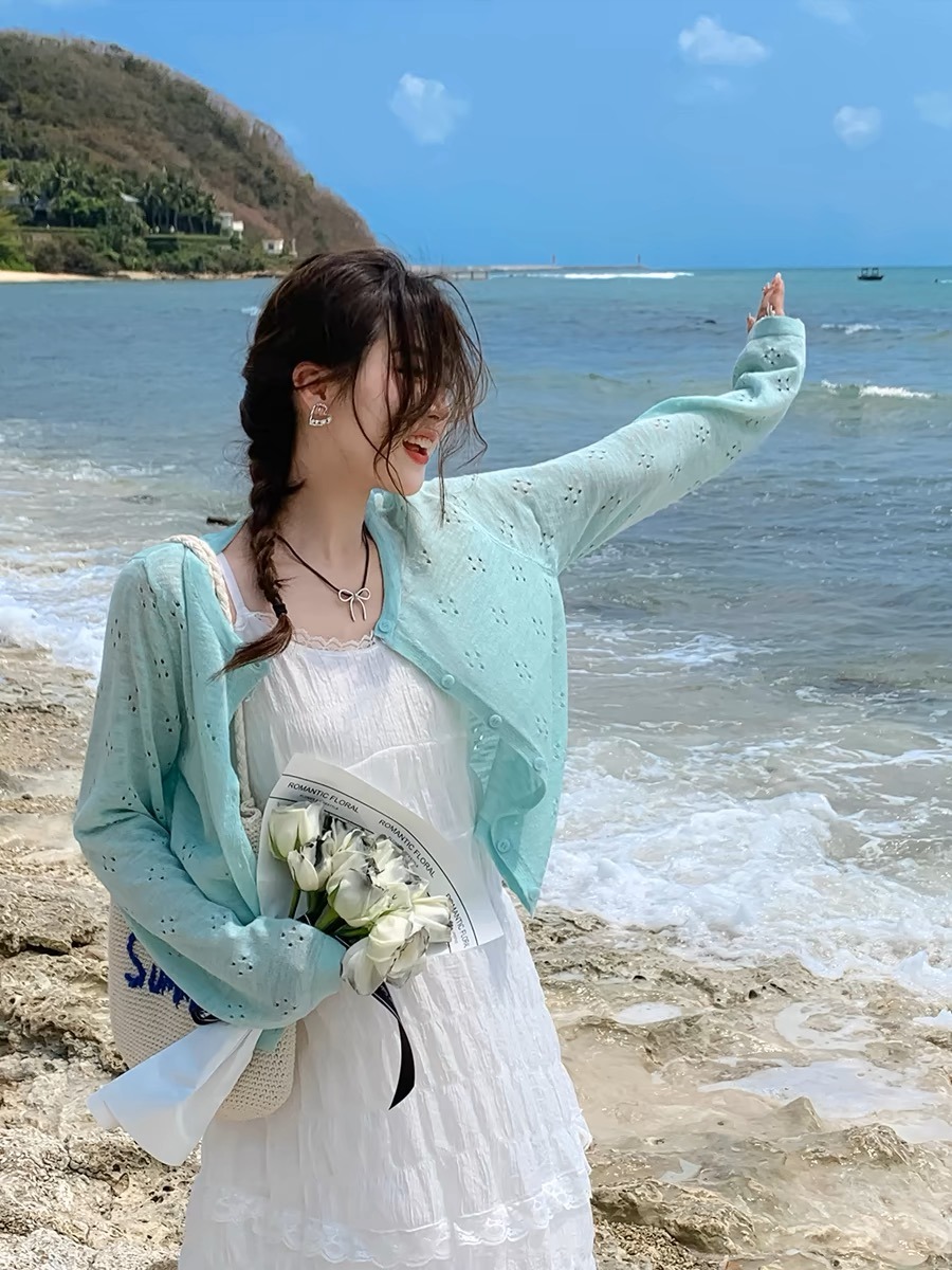 Summer Mint Green Thin Knitted – обзор и цена Cover Up Kaftan