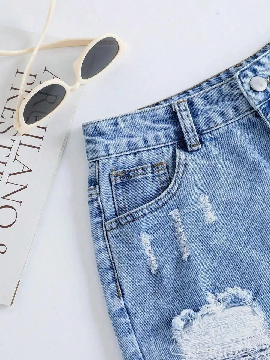 Womens Distressed Denim Shorts – обзор и цена Shorts Denim Frayed