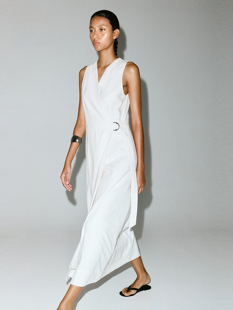H&M Women's Dress Summer Linen – обзор и цена Linen Dress Wrap