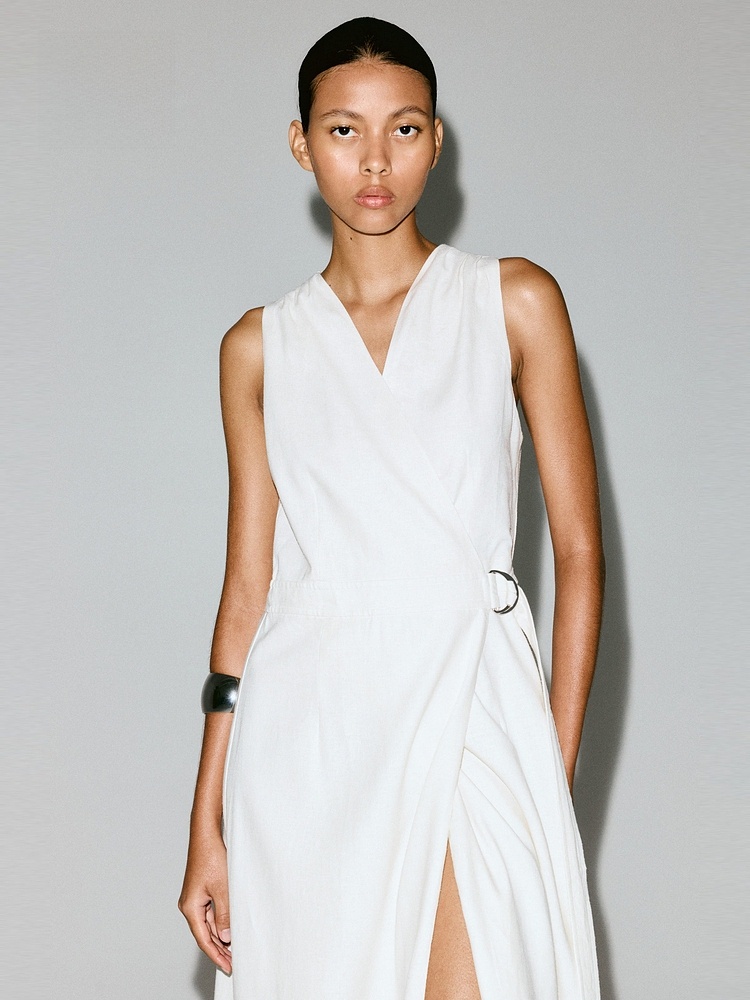 H&M Women's Dress Summer Linen – обзор и цена Linen Dress Wrap