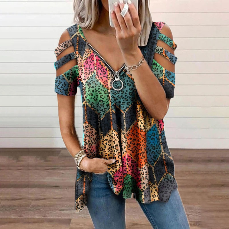 New Summer Cold Shoulder Leopa – обзор и цена Blouse Off Shoulder