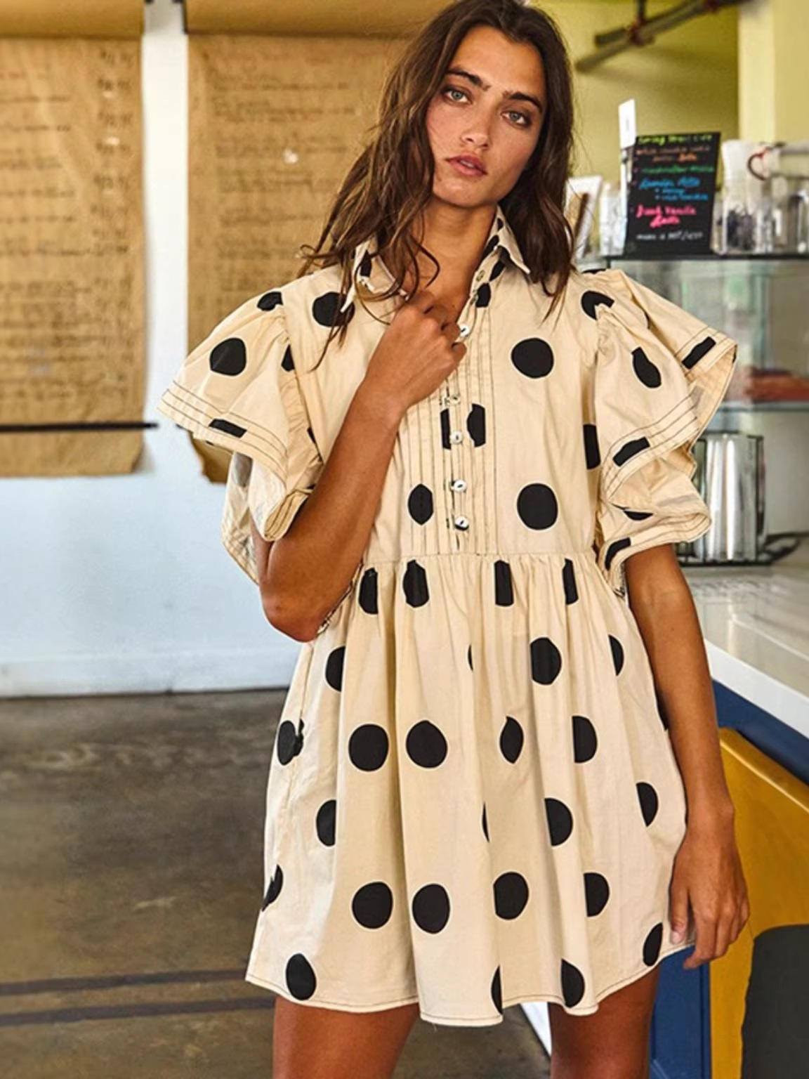 Spring Summer Polka Dot Print  – обзор и цена Blouse Off Shoulder