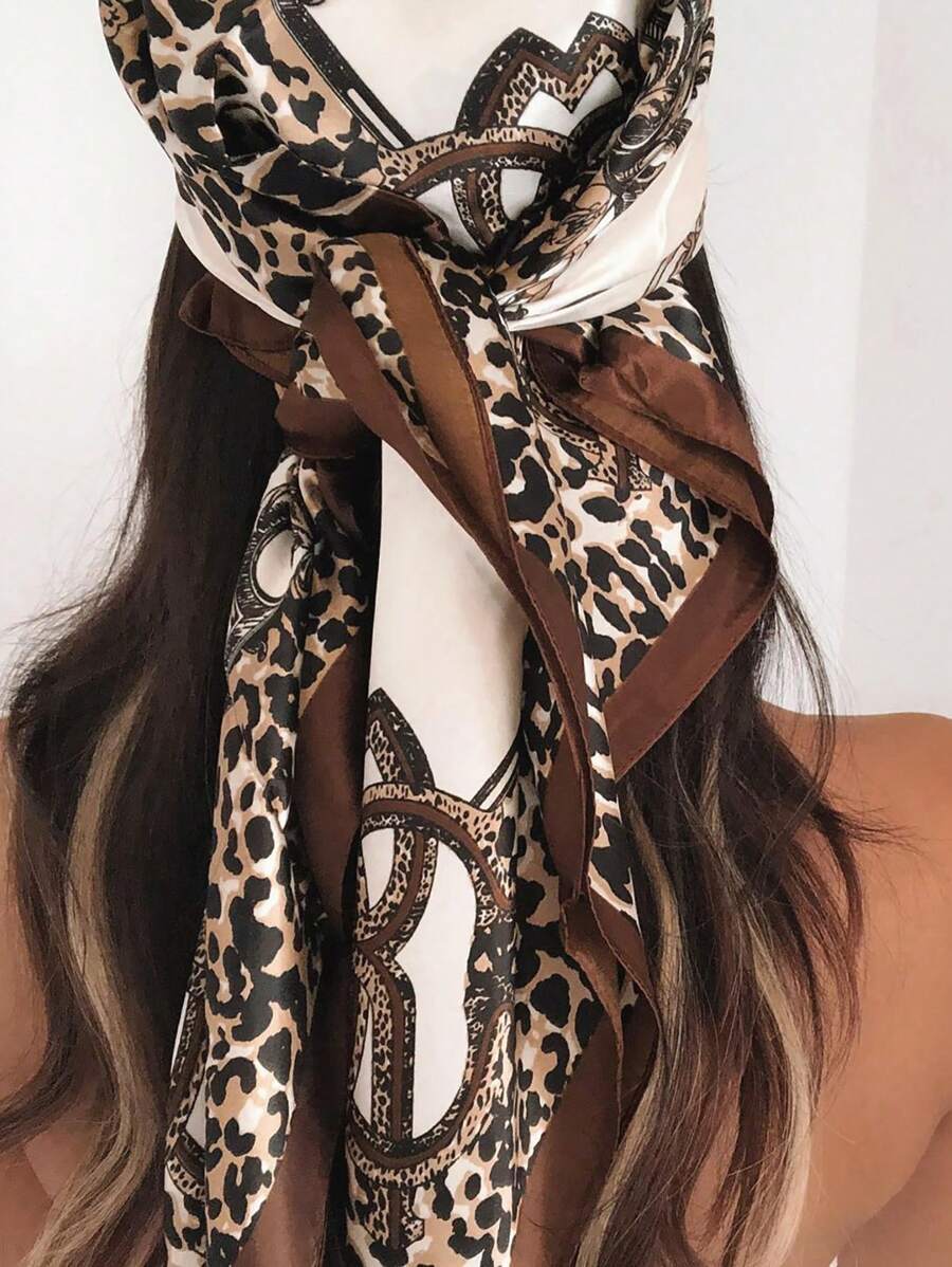 1pc Leopard Print Chain & Flor – обзор и цена Headband Summer Knit