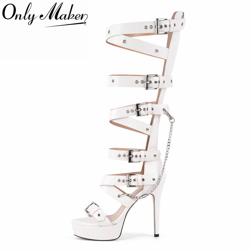 Onlymaker Platform Knee High E – обзор и цена Sandal Strappy Heeled