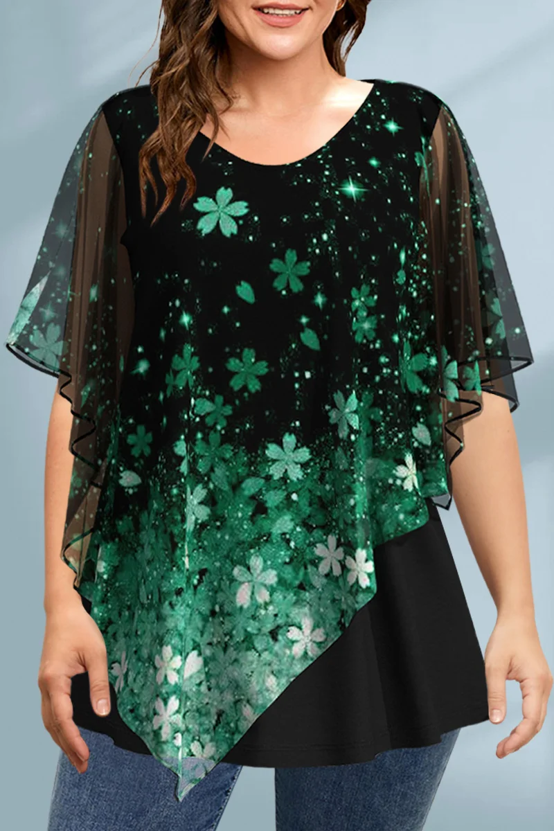 Women's Plus Size Blouse Chiff – обзор и цена Romper Floral Print