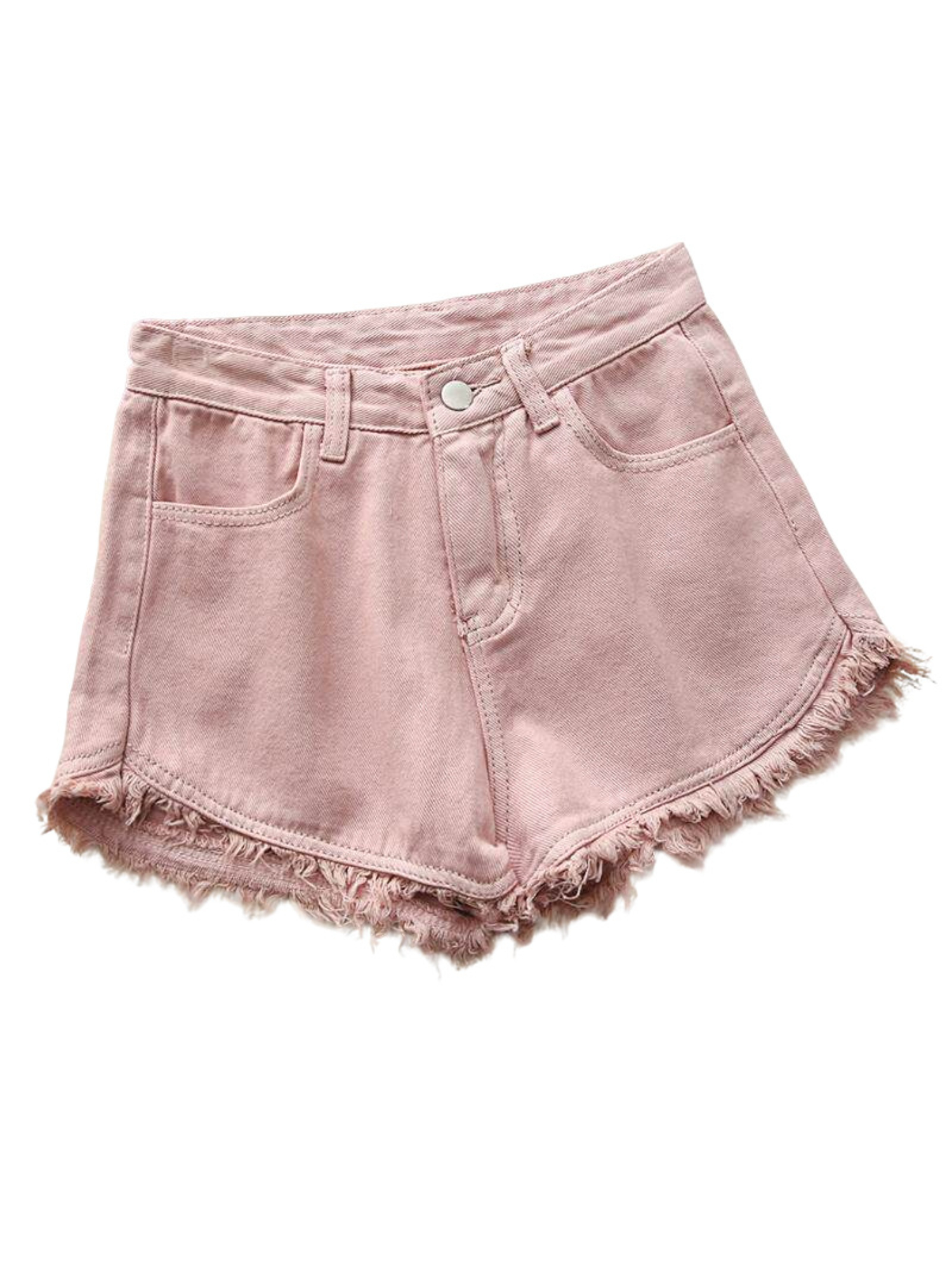 Women's High Waist Denim Short – обзор и цена Shorts Denim Frayed