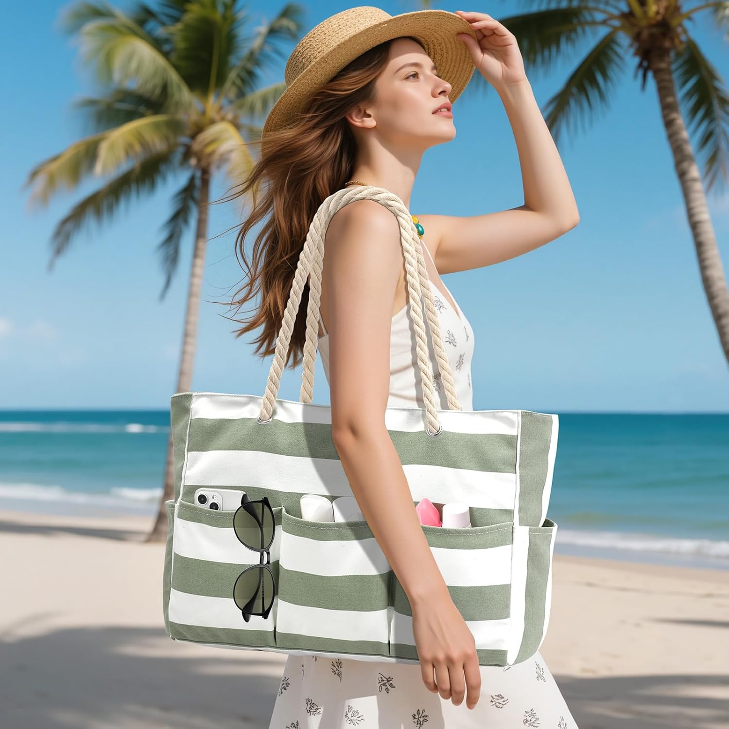 Canvas Large Beach Tote Bag fo – обзор и цена Tote Bag Beach