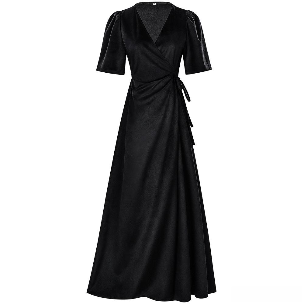 Ladies Long V-Neck Wrap Slim P – обзор и цена Linen Dress Wrap