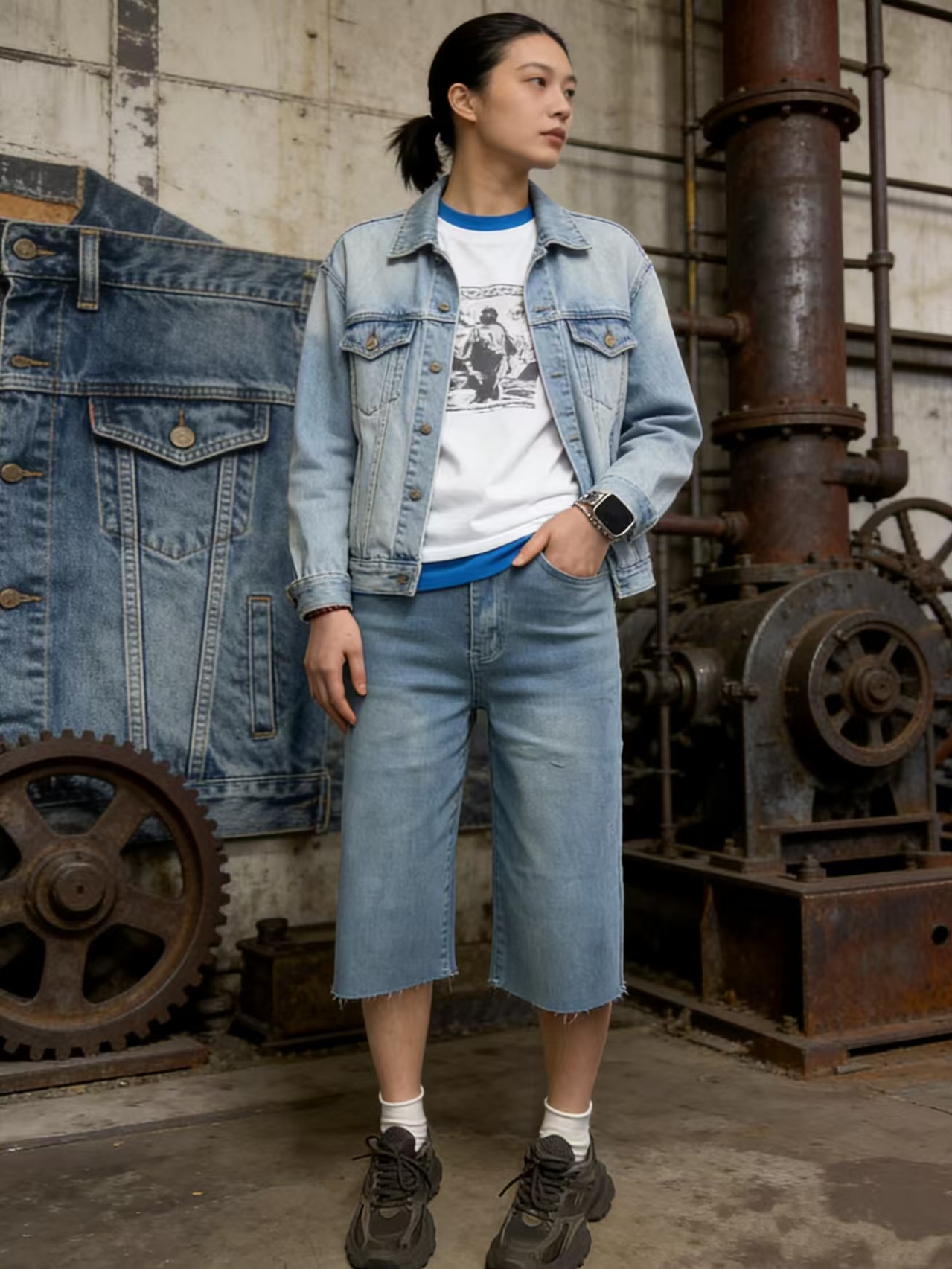 Women's High Waisted Denim Ber – обзор и цена Shorts Denim Frayed