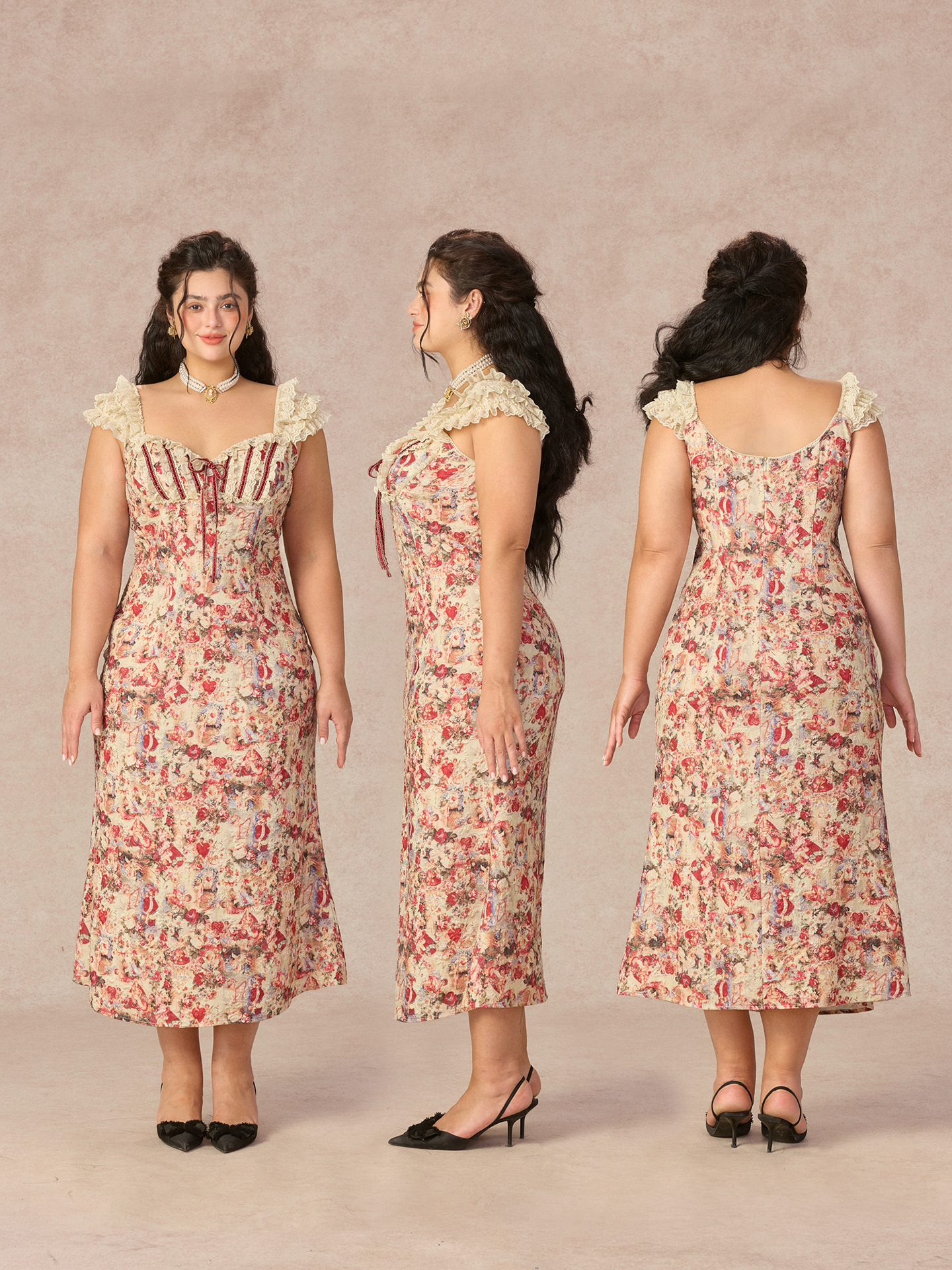 Retro plus Size Floral Fish Ta – обзор и цена Midi Skirt Floral
