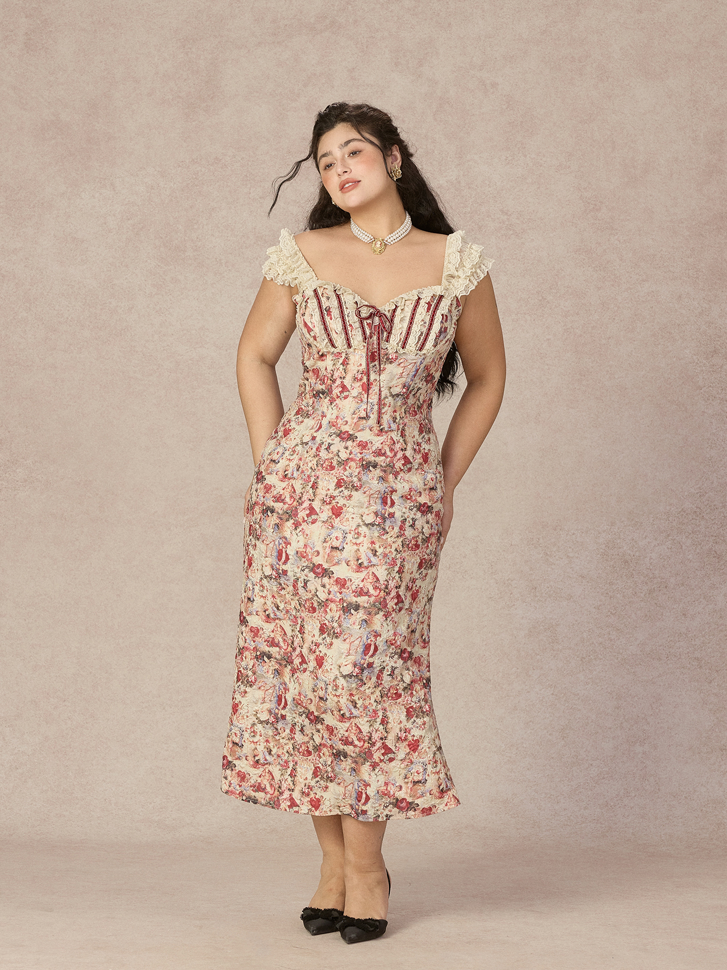Retro plus Size Floral Fish Ta – обзор и цена Midi Skirt Floral