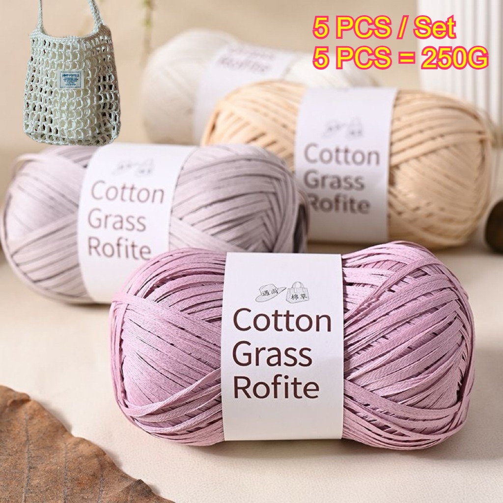 5PCS 250g Raffia Paper Rope Kn – обзор и цена Crochet Bag Raffia